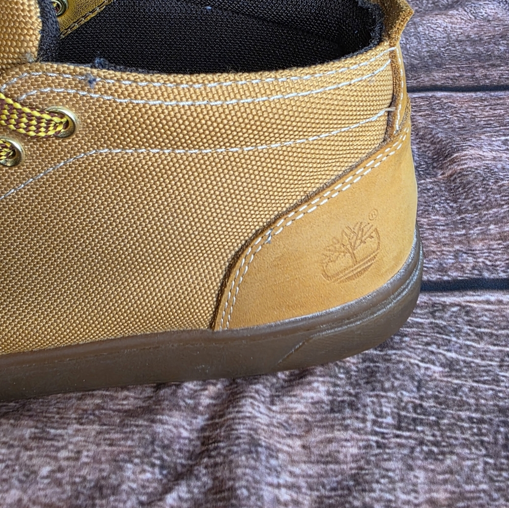 Timberland Men's Groveton Leather Fabric Chukka Boot Wheat Nubuck Size 7.5 - Picture 5 of 11